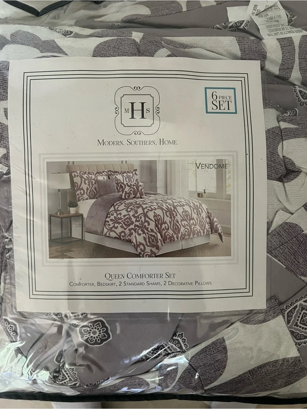 Modern Southern Home Viéndome Reversible Queen Comforter Set New Open Packaging